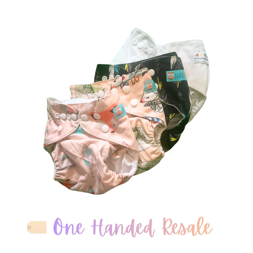 🦊 Alva Baby Diaper Covers Assorted Colors Peach Foxes White Hedgehogs Scarves